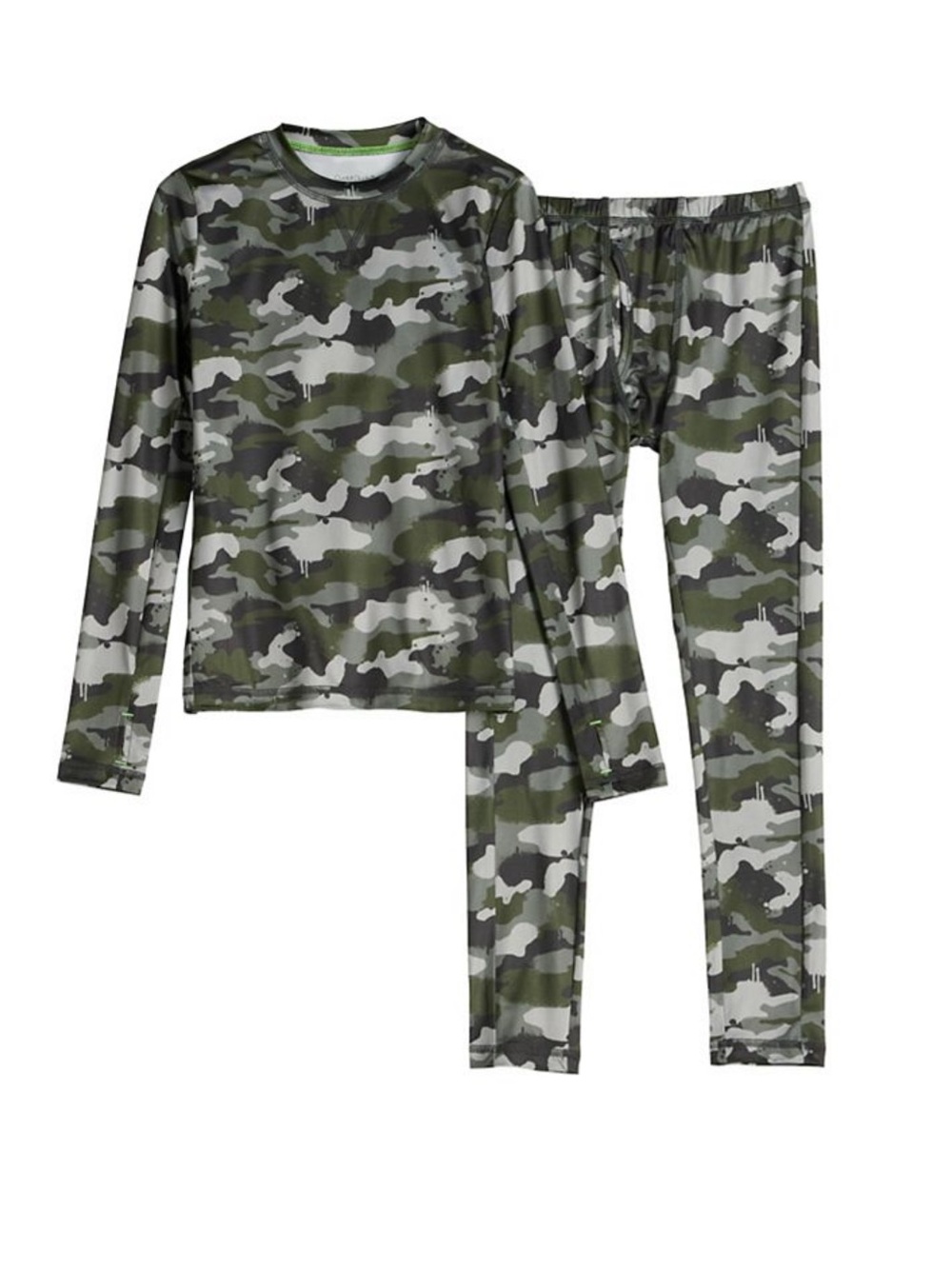 Cuddl Duds Comfortech Stretch Poly Baselayer Set NEW Camo Size XS